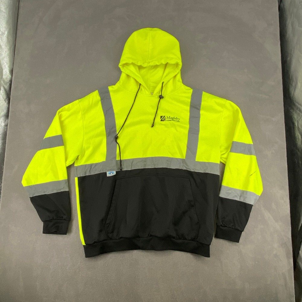 Pyramex Hi-Vis Safety Hoodie Mens 2XL Yellow Black Reflective Magleby RSSH3210X2